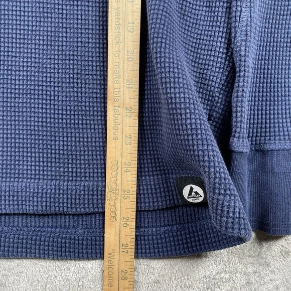 American Giant Shirt Mens Size M Blue Thermal Waffle Long Sleeve Made In USA - Picture 14 of 15
